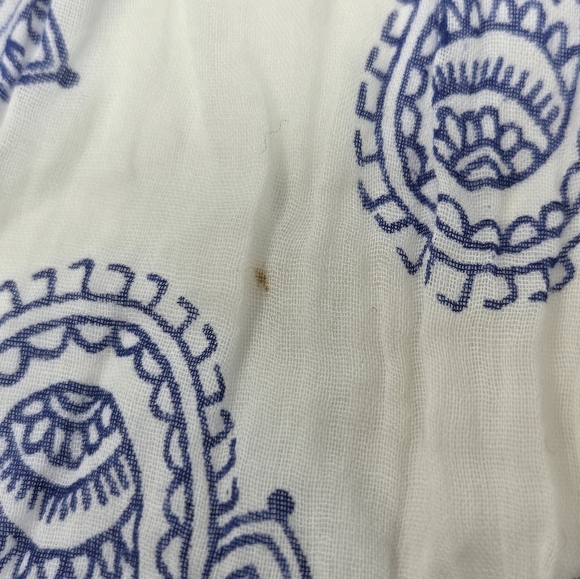 NWT OLD NAVY COTTON LIGHTWEIGHT SCARF WRAP BLUE PAISLEY TEAL YELLOW WOMEN OS - Picture 10 of 12